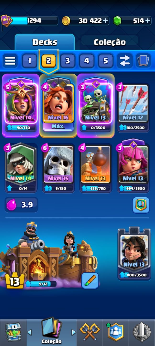 CONTA CLASH ROYALE COMPLETA FULL NV 13