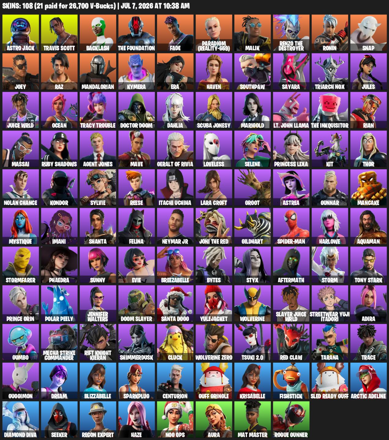 Conta Fortnite com Skins Raras|vbucks|travis|mlrpreço da Ggmax! Variedade Skins