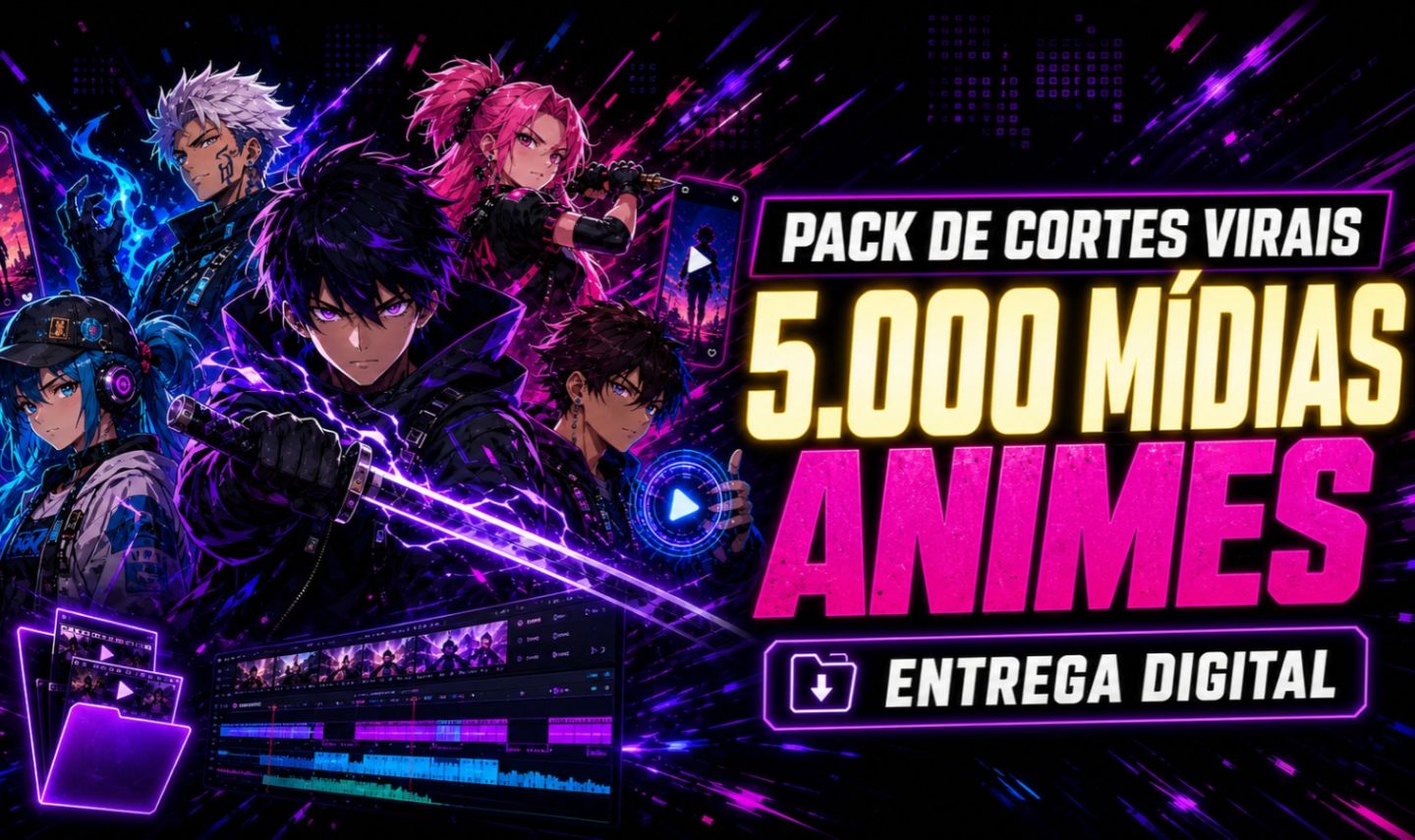 [5.000 MÍDIAS] PACK DE CORTES VIRAIS DE ANIMES | ENTREGA AUTOMATICA