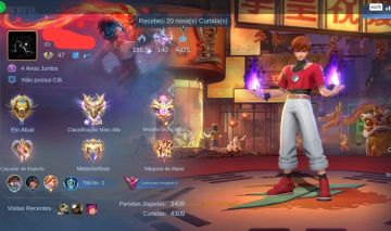 Conta Mlbb 279 skins, 5 skins kof 1 legend