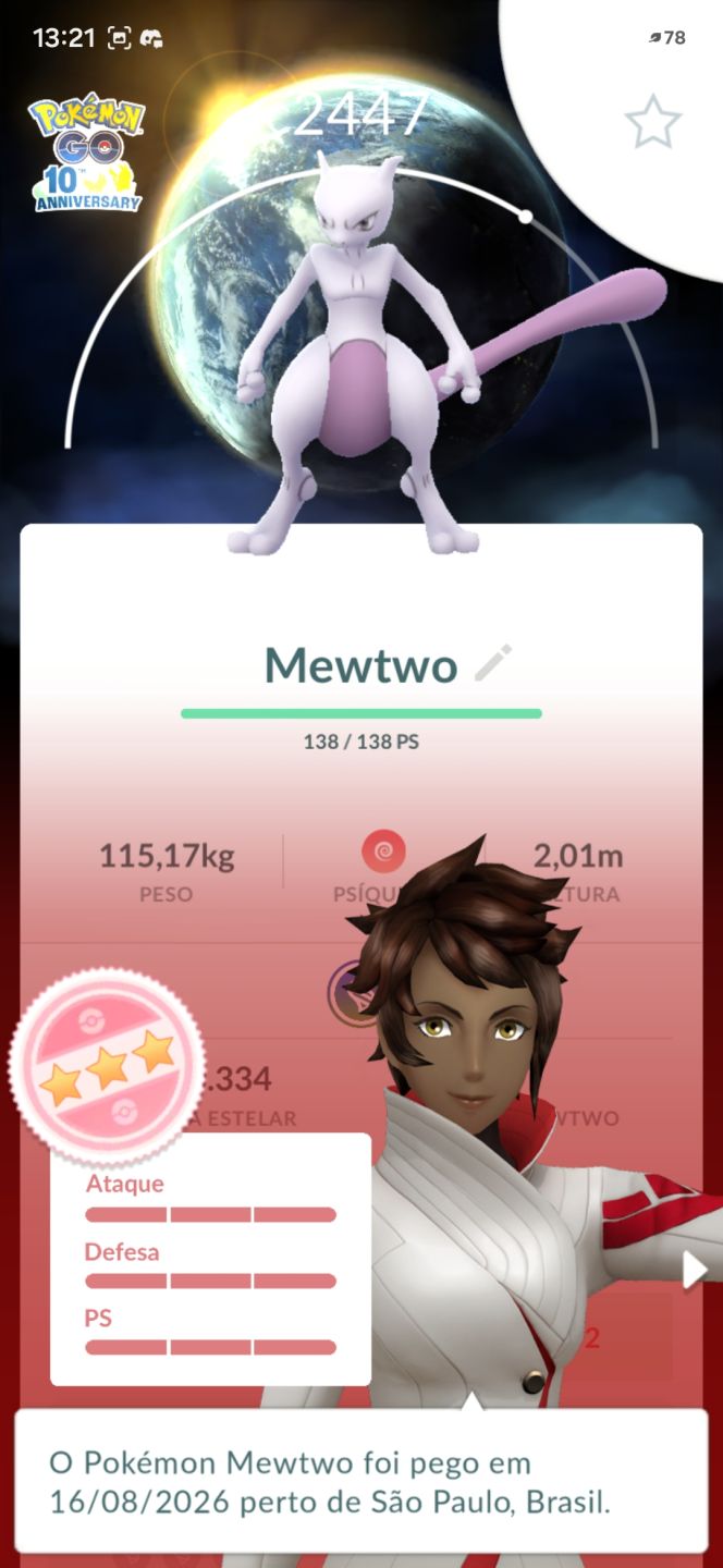 CONTA POKÉMON GO LVL 39 | MEWTWO 100% FUNDO 10 ANOS | LATIAS SHINY | 602 MOEDAS