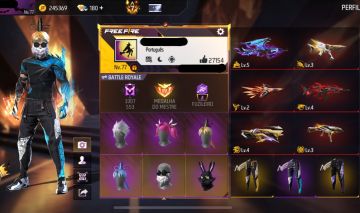 Conta free fire gemada com 8 evolutivas, 5 entradas, 4 angelicais, prime level 7
