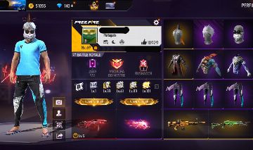 Conta free fire gemada com barbinha, bandeirao entrada, angelical, xm8 e ump att