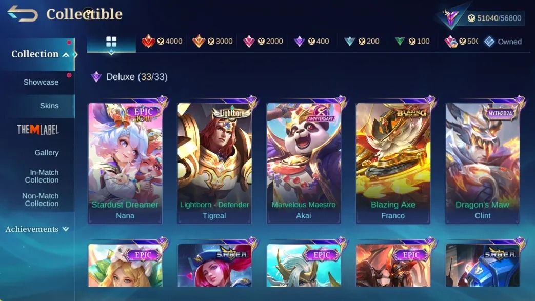 217 SKINS - FULL EMBLEMAS - FULL HEROIS