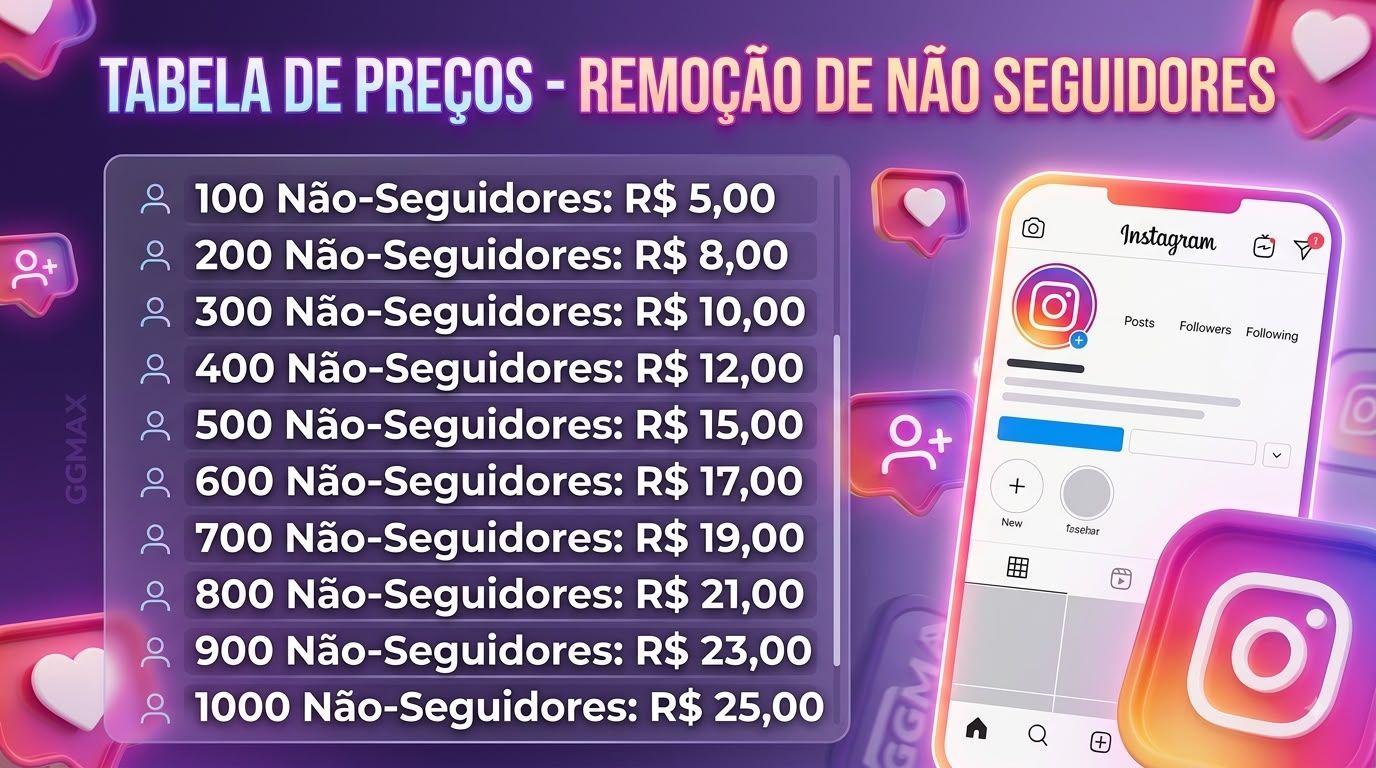 REMOÇÃO DE NÃO SEGUIDORES NO INSTAGRAM