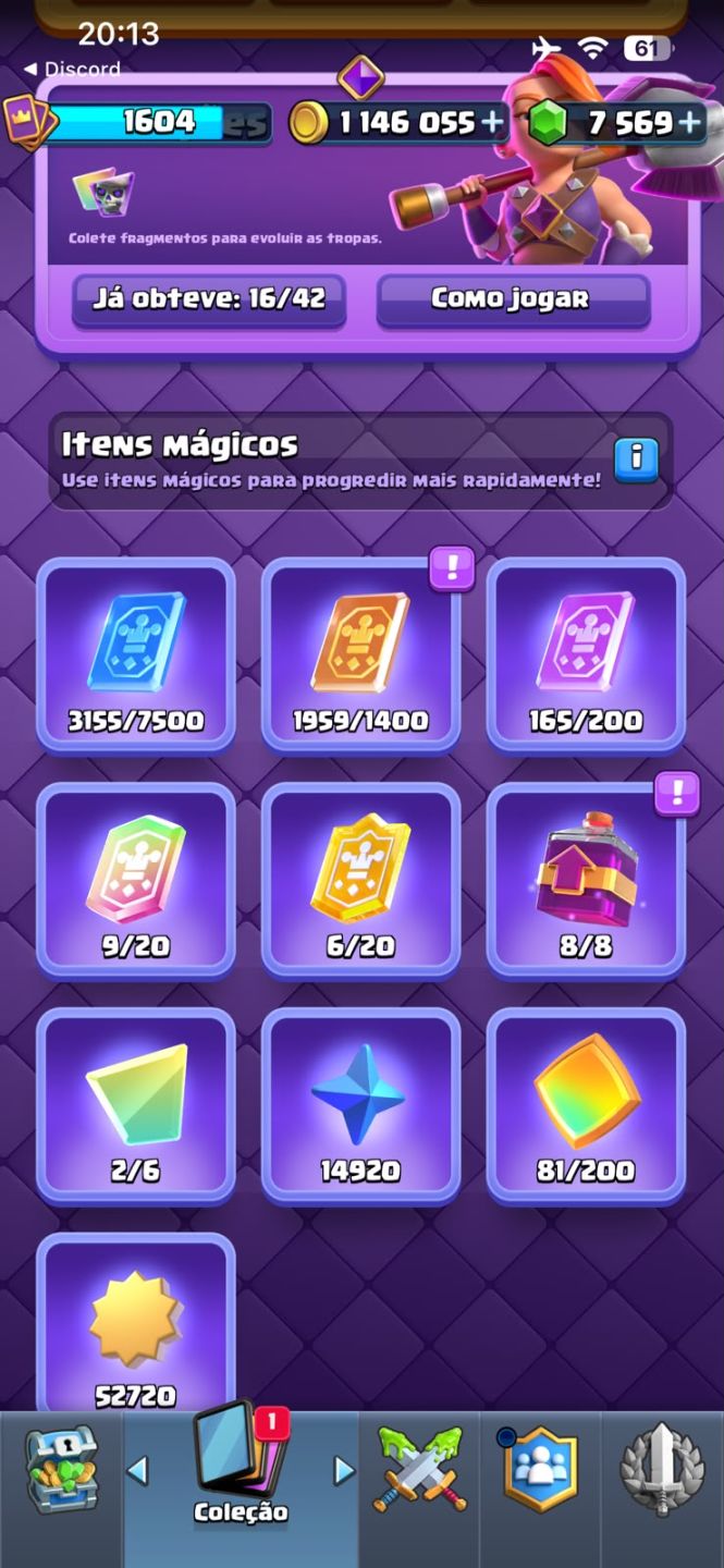 CLASH ROYALE | TORRE 16 | 12 CARTAS LVL 16 | 13.141 TROFÉUS | 7.559 GEMAS