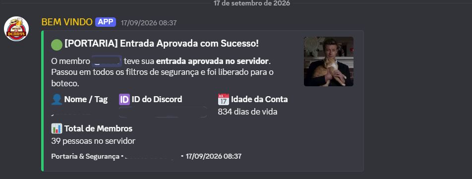 BOT PORTARIA & ANTI-FAKE DISCORD | AUTO-ROLE + LOGS 24/7