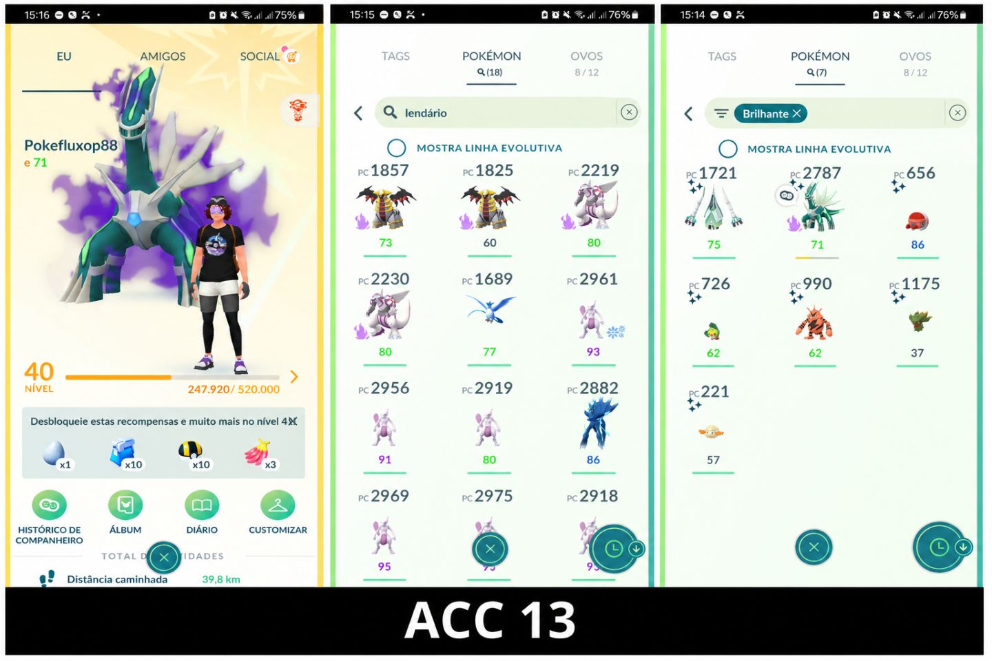 Contas Pokémon GO+Lendários | Pronta Entrega