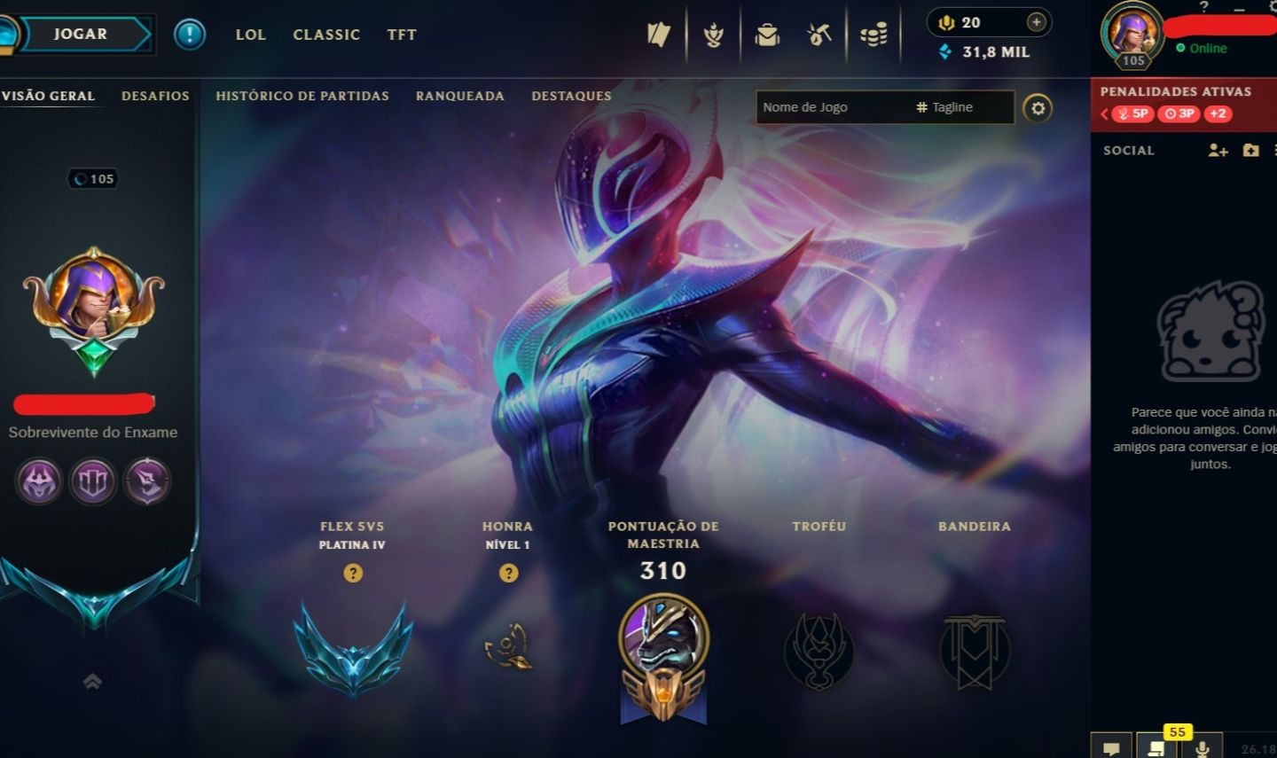 Conta de 2024 - 84 Skins - Lvl 105 - 107 Campeões - 31K de Ea - 26 Cromas