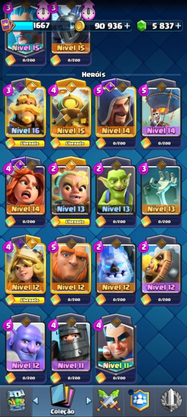 CLASH ROYALE | TORRE 15 | 11K TROFÉUS | 16 EVOLUÇÕES | 5.8K GEMAS | DECK LVL 16