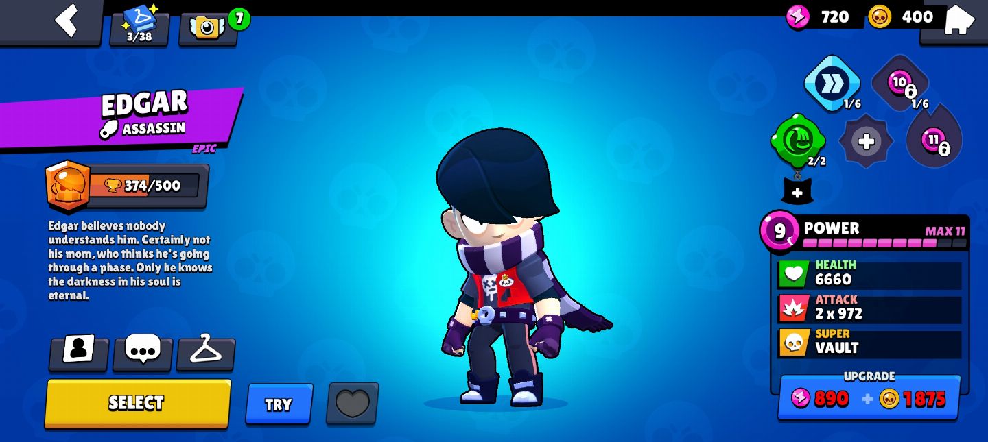 CONTA BRAWL STARS 1470 TROFÉUS | 16 BRAWLERS | EDGAR EVO | NITA EVO