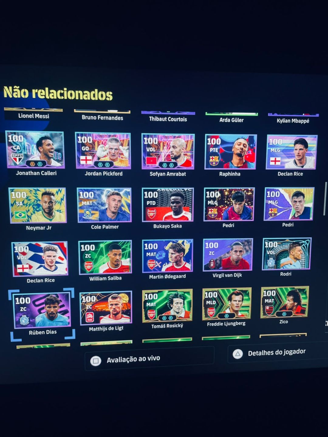 Conta de efootball (ps4,ps5) haaland 108 e mais ps plus na conta