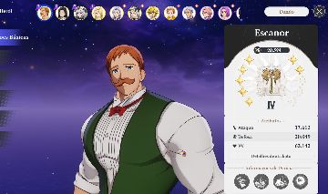 CONTA 7DS ESCANOR P7 + MELIODAS P5 + PET LENDÁRIO