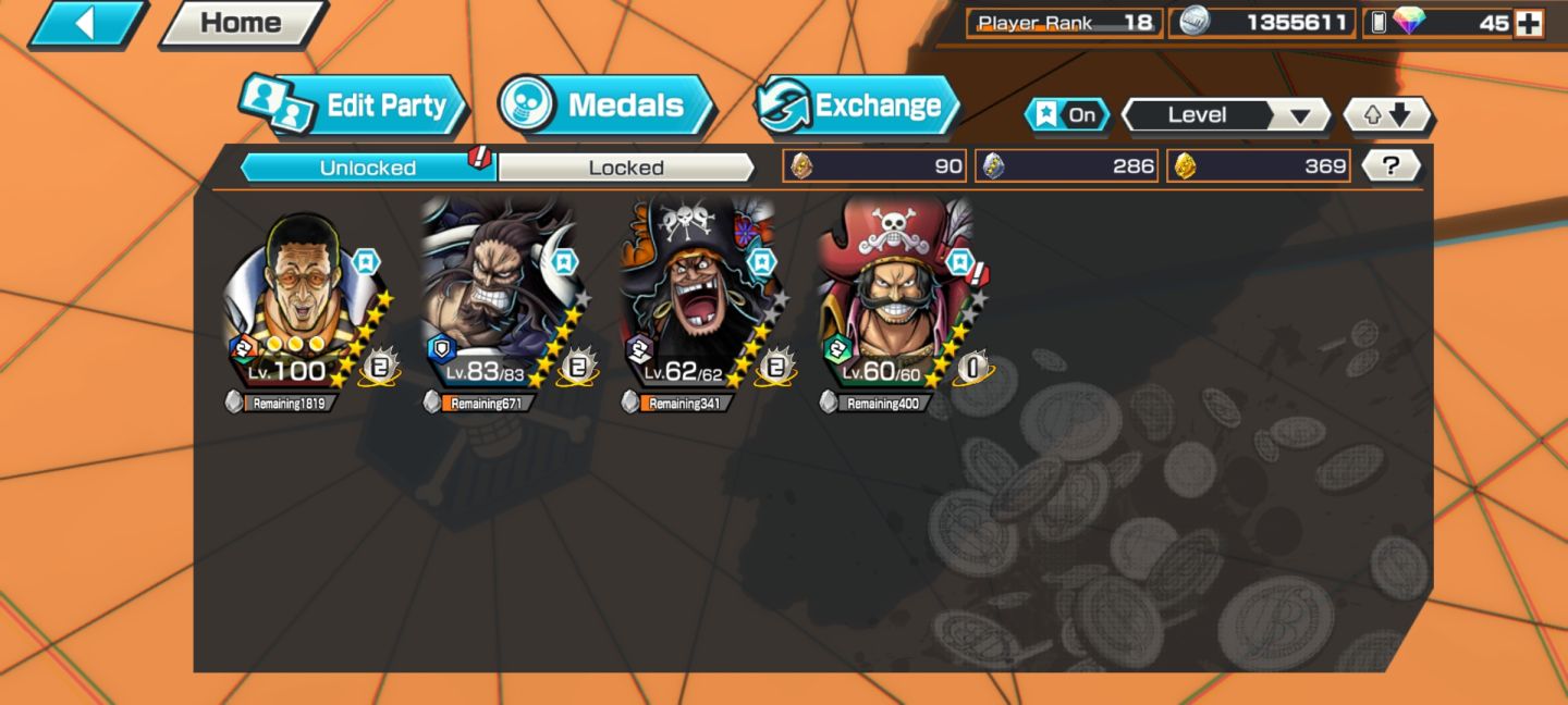 CONTA DE ONE PIECE BOUNTY RUSH COM PERSONAGEMS BONS