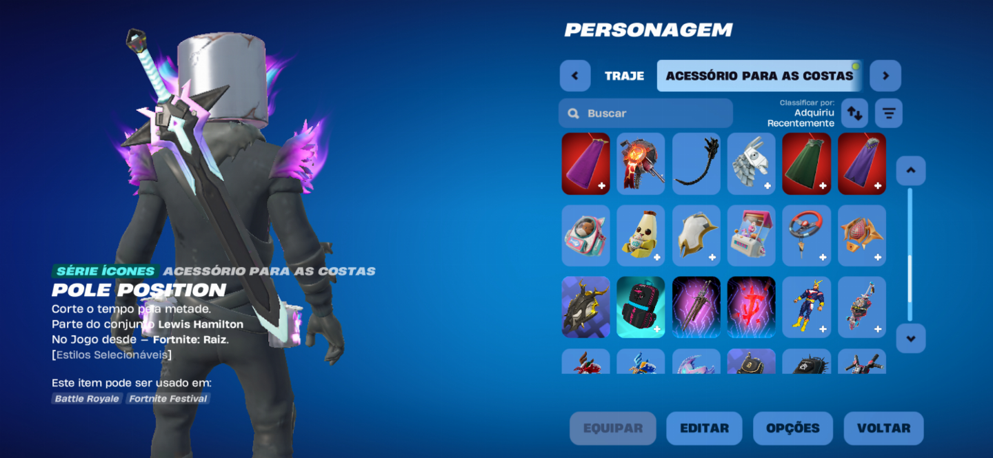 Conta fortnite com skins raras e emotes meta
