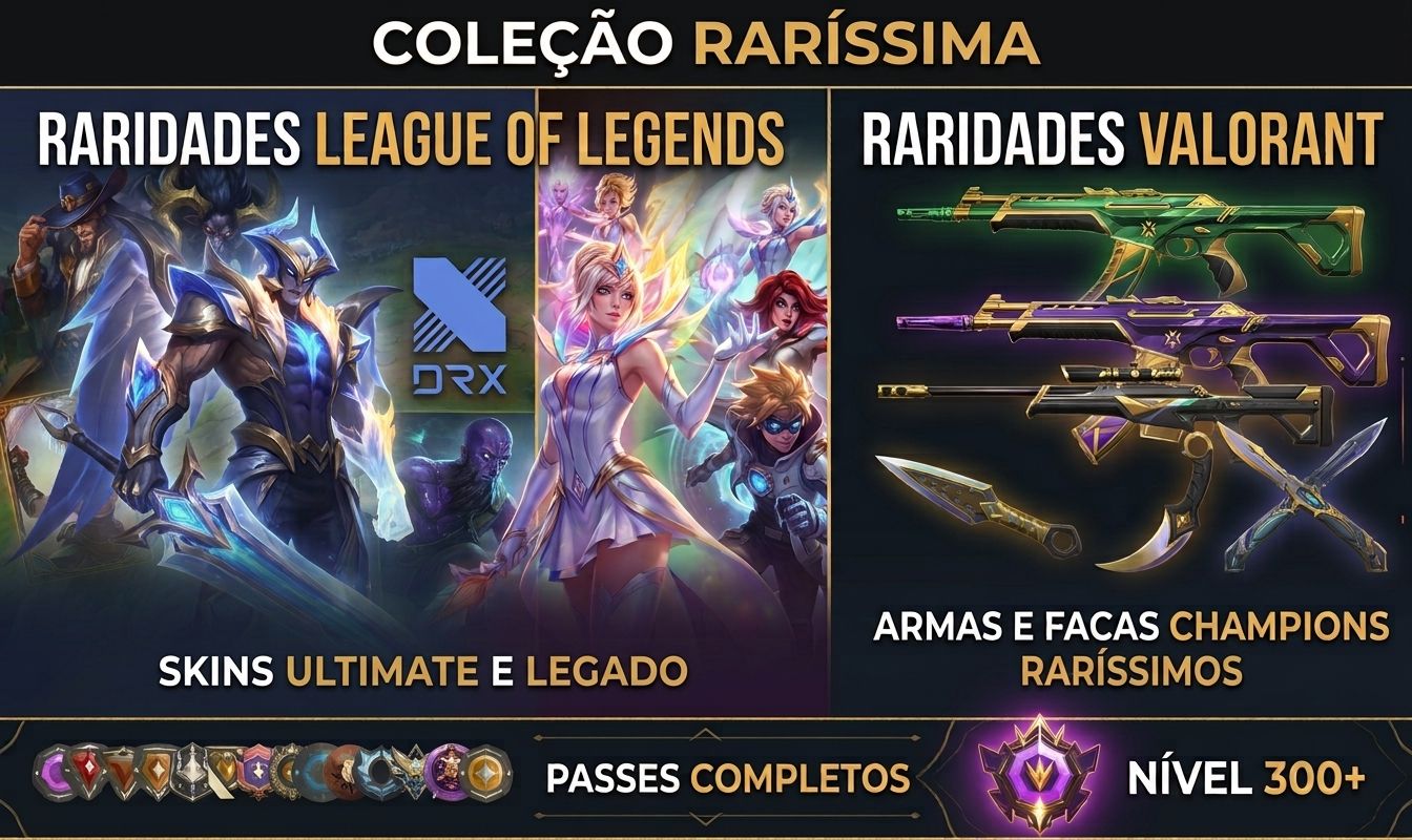 Conta Unificada Riot: Valorant Champions + Skins LoL Aatrox Prestígio + LoR