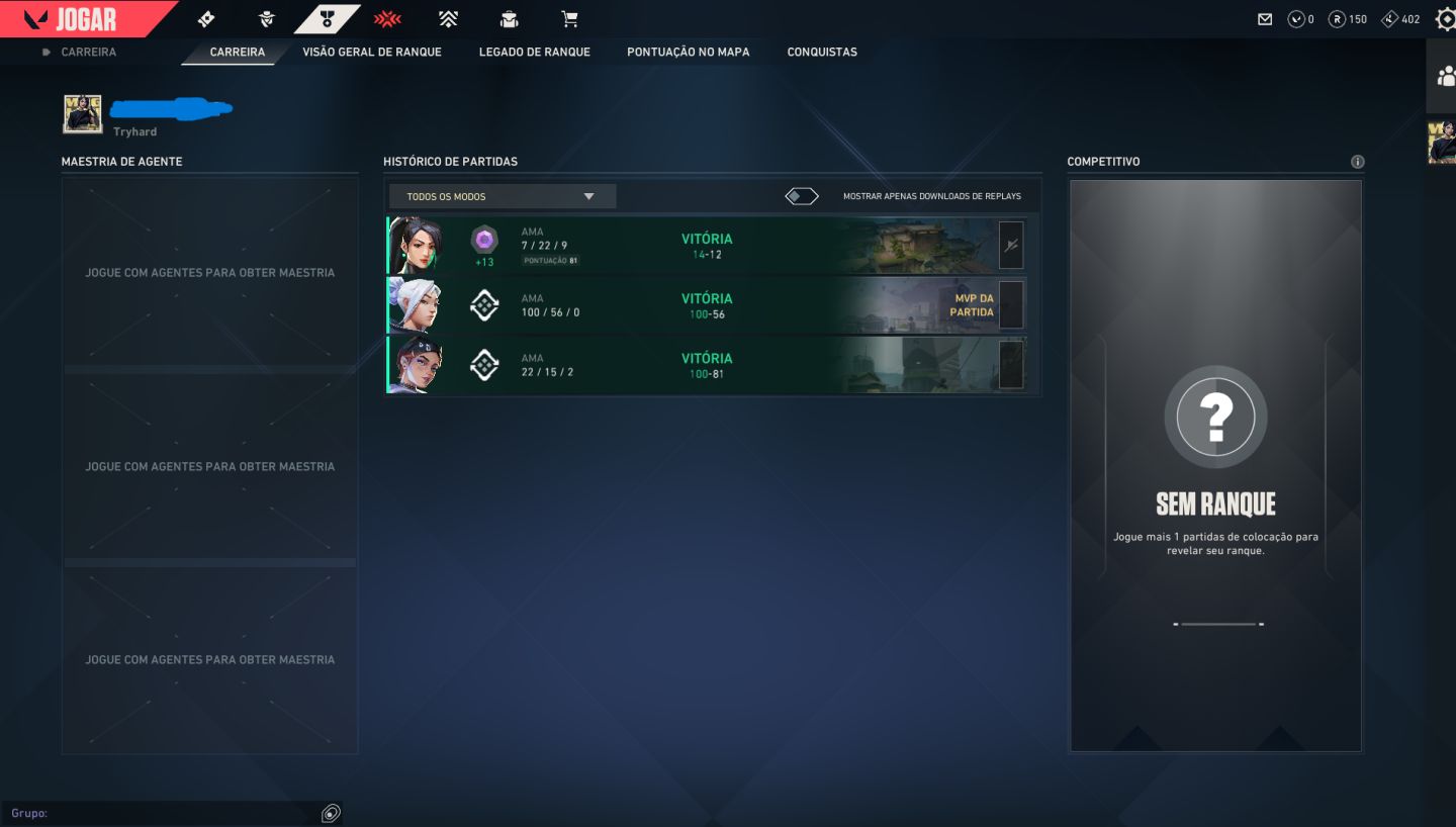 Conta Valorant Ex Diamante 1 Mmr Alto