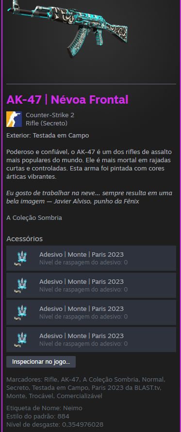 KIT AZUL CS GO (AK47, M4A4, LUVA, DEAGLE, AND AWP
