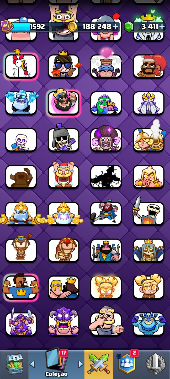 Conta de Clash Royale, com 14K de troféus, liga 3, competitiva e 2.6 full