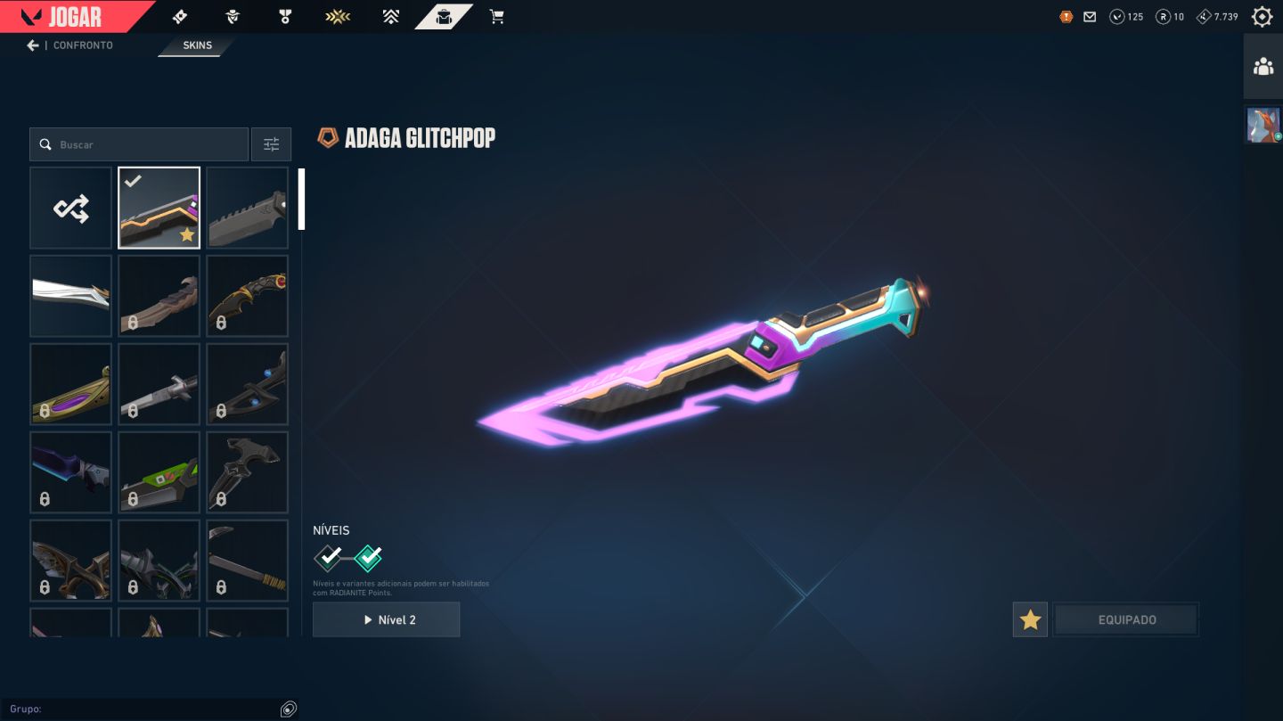 CONTA VALORANT FULL | VANDAL SUBLIME + ADAGA GLITCHPOP + ESPADA SOBERANIA + SKIN