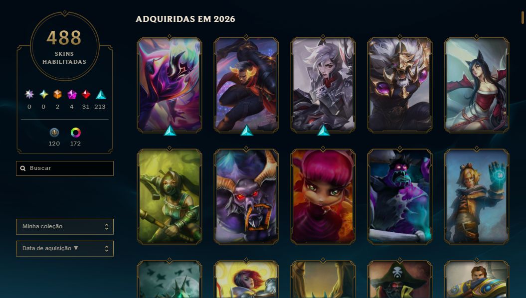 CONTA LEAGUE OF LEGENDS DE 2015// 488 SKINS, ELO MAXIMO D3
