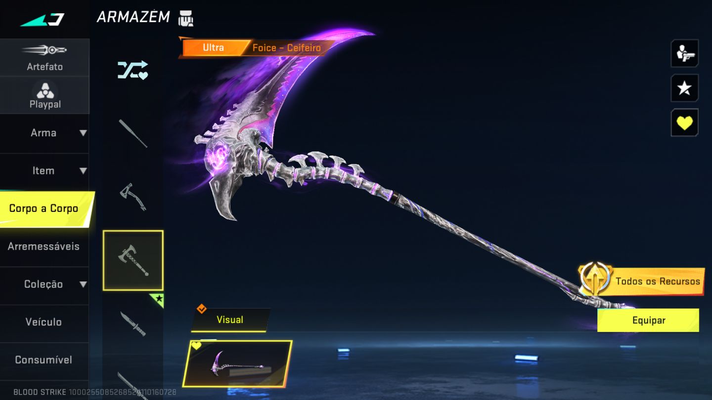 Conta Blood Strike | Faca Talon - Foice + Foice - Ceifeiro | Curativo Mariposa