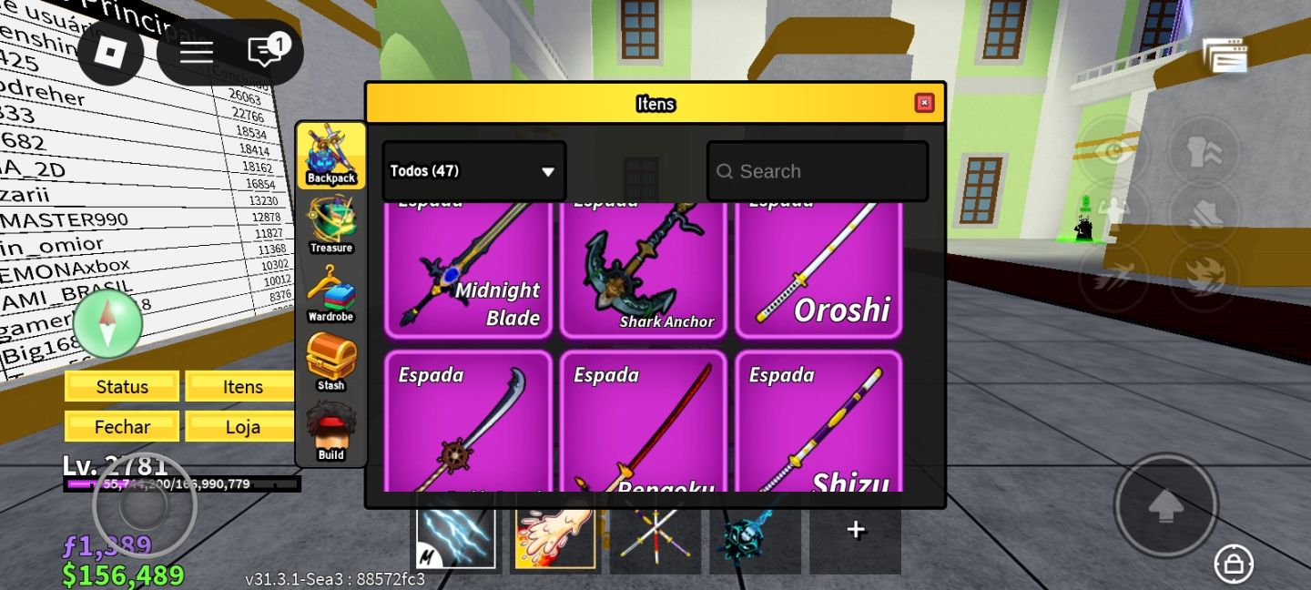 Conta de blox fruts level máximo + espadas raras fruta saadhow no inventário