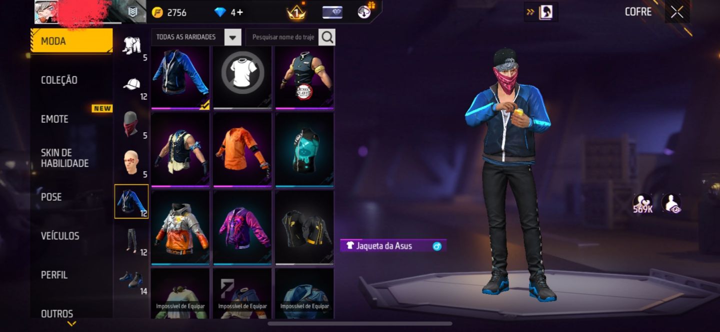CONTA FREE FIRE DOZE SKORPION EVO,DUNK MASTER E ETC.