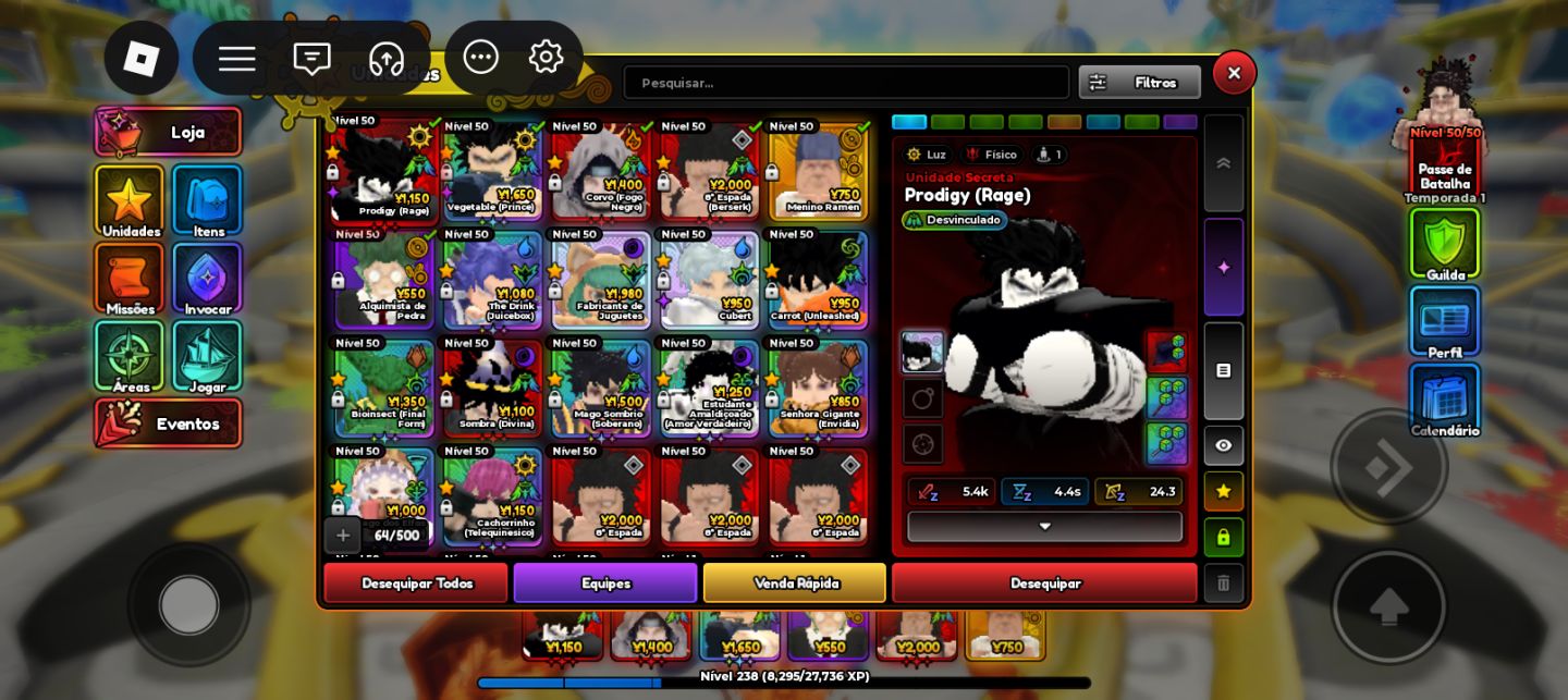 CONTA ANIME EXPEDITIONS LEVEL 230+ END GAME