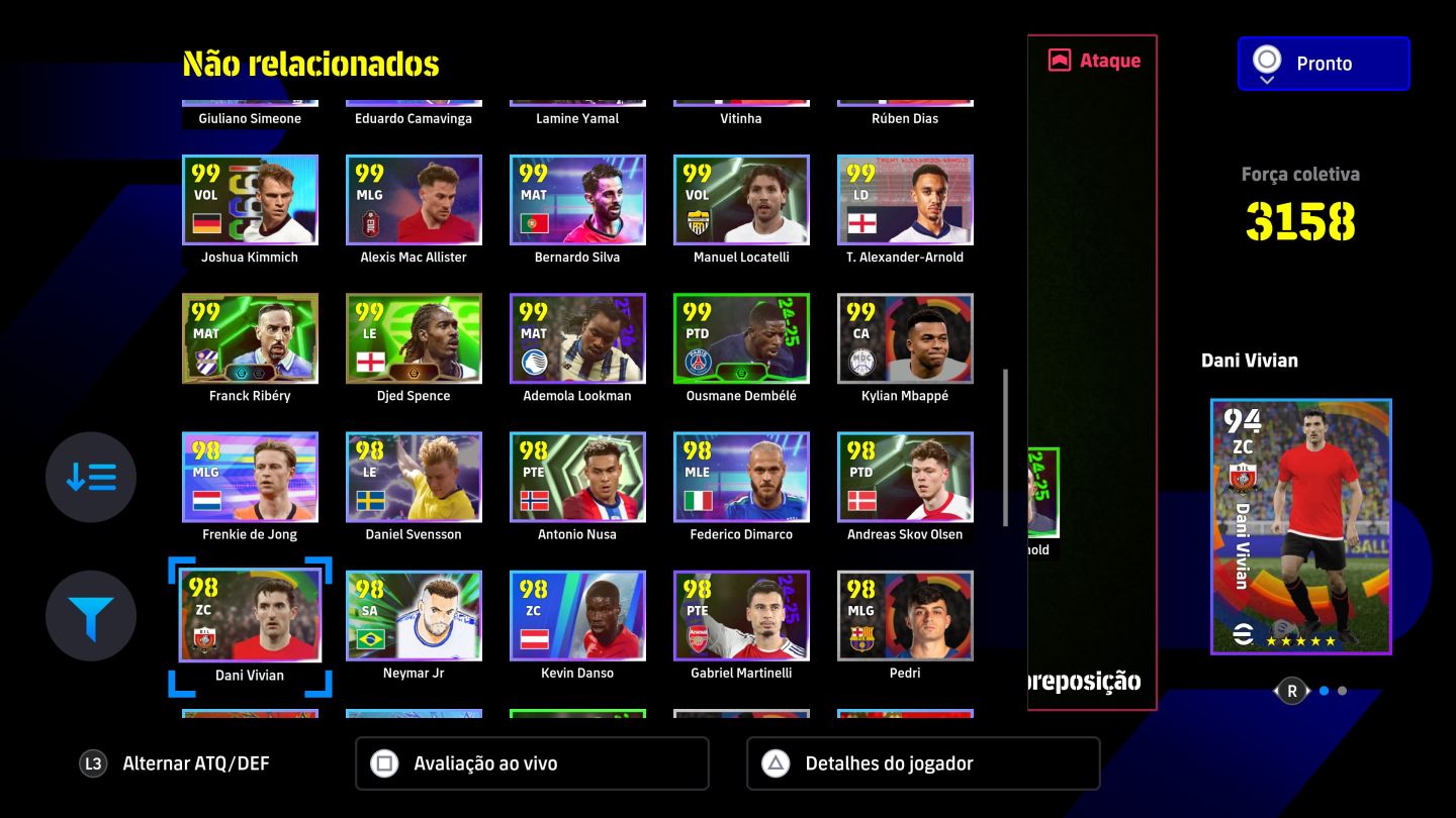Conta com jogadores big times, épicos e raros