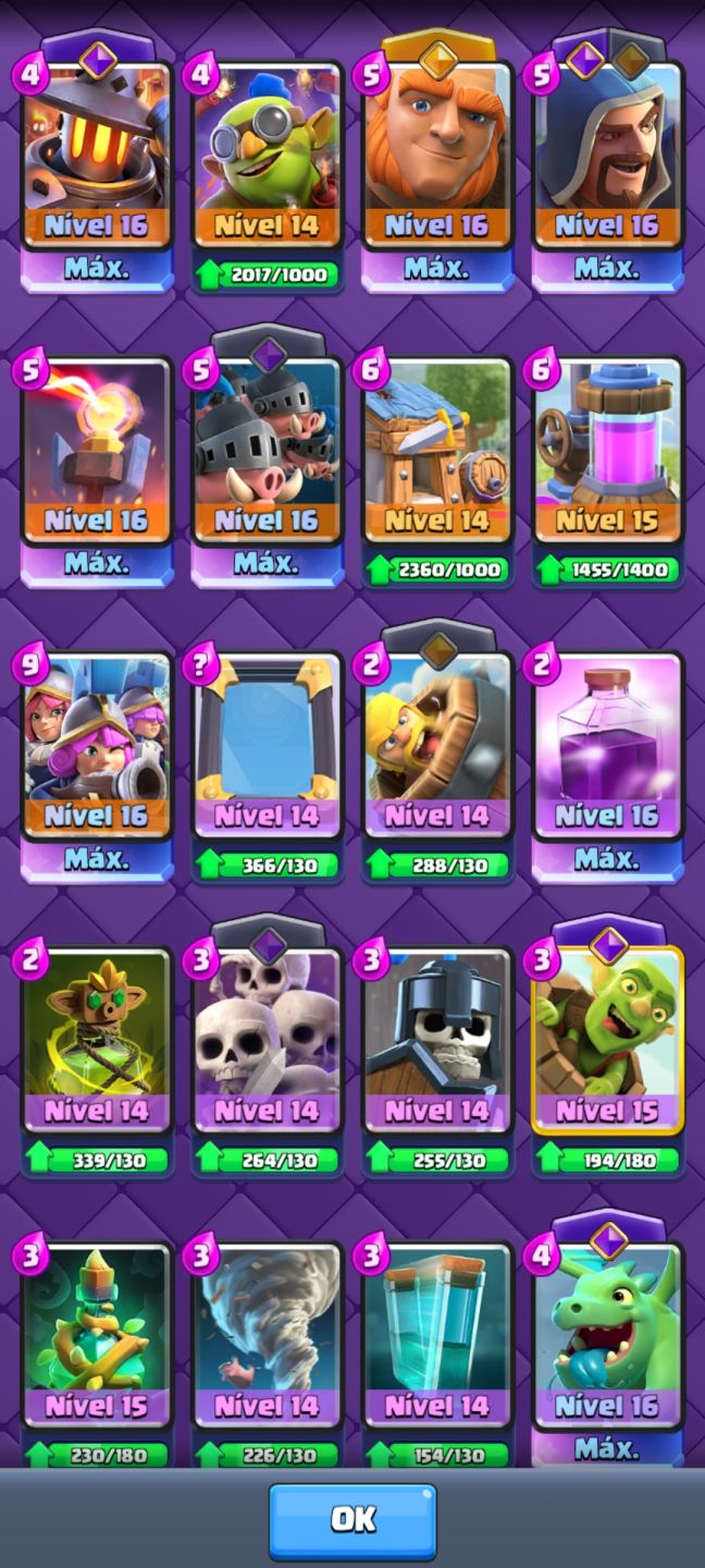 Conta Clash Royale Full Acesso | 123/123 Cartas | Várias Nível 16 Máx +900k Ouro