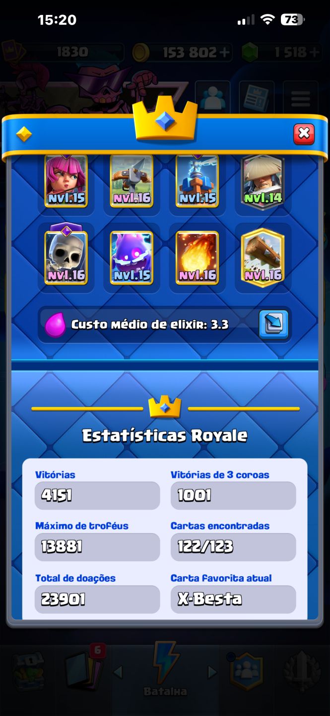 CONTA CLASH ROYALE 13.881 Troféus | 122/123 | 22/43 Evo | 7/18 Heróis