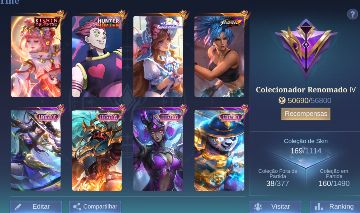 Conta de Mobile Legends Com Kinshin da Ângela e Hisoka de HxH