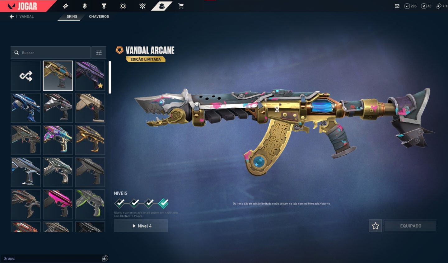 CONTA VALORANT 81.000 VP - (110 SKINS) 10 FACAS + VANDAL E MANOPLA ARCANE