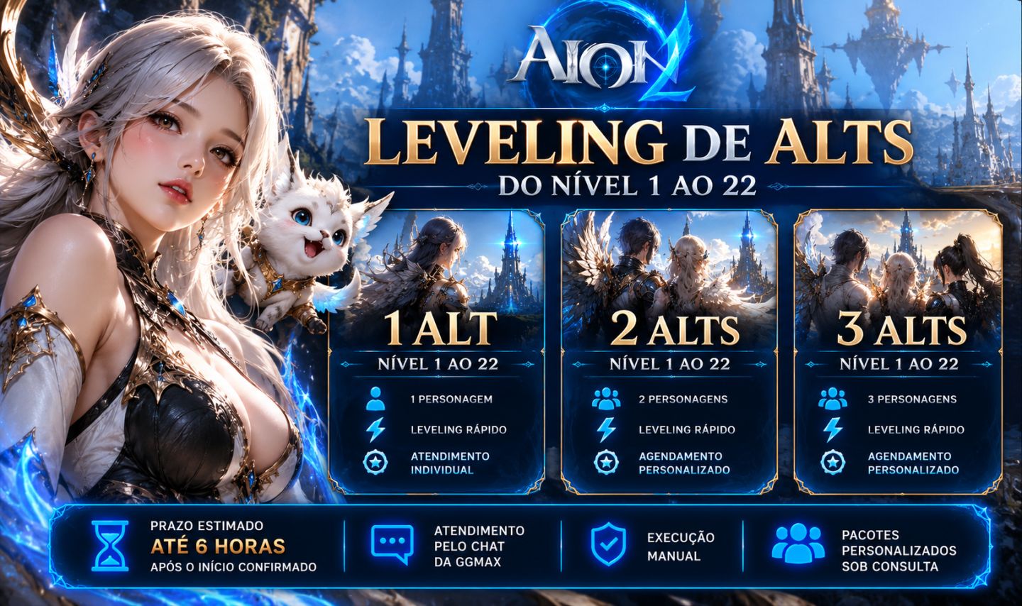 AION 2 GLOBAL | UP DE ALT 1-22 | LEVELING RÁPIDO | PACOTES DE ALTS
