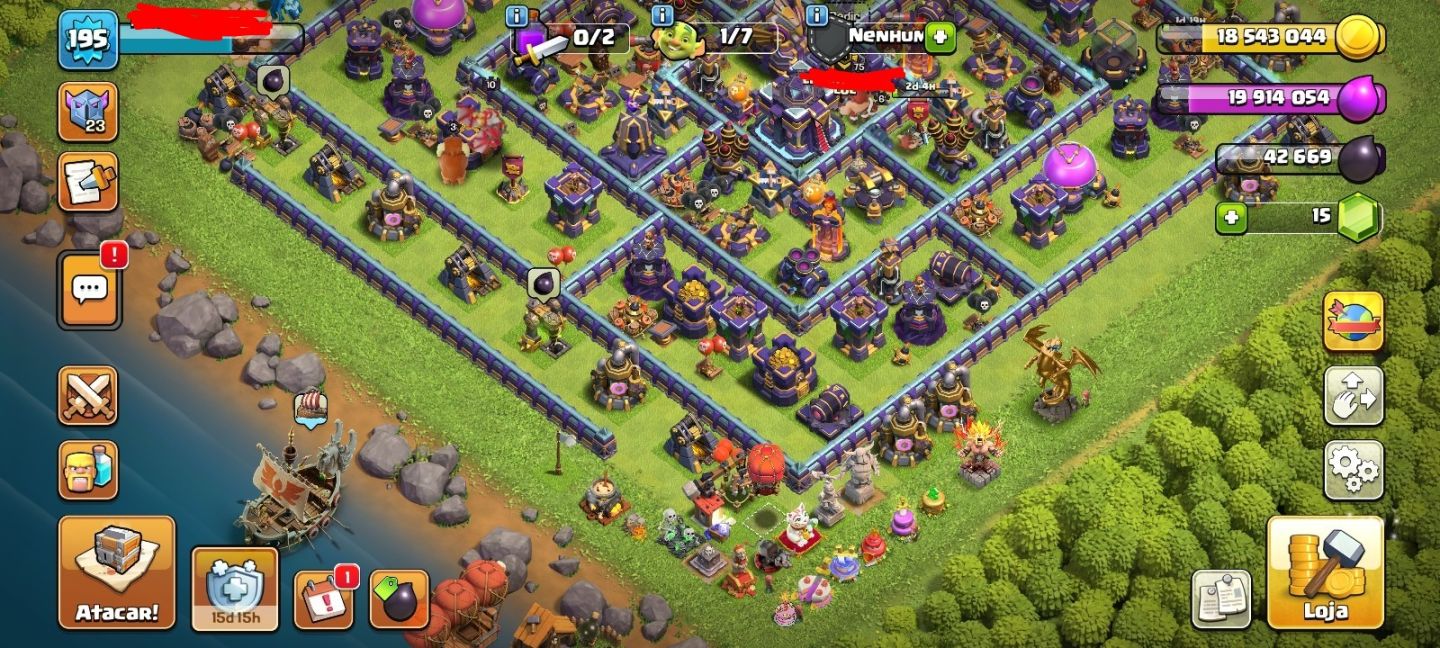 Conta clash of clans cv 15 único dono desde 2014