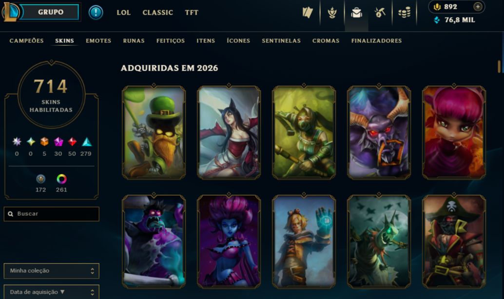 715 SKINS, MORGANA VITORIOSA, 30 MÍTICAS + 5 ULTIMATES | GOLD 3