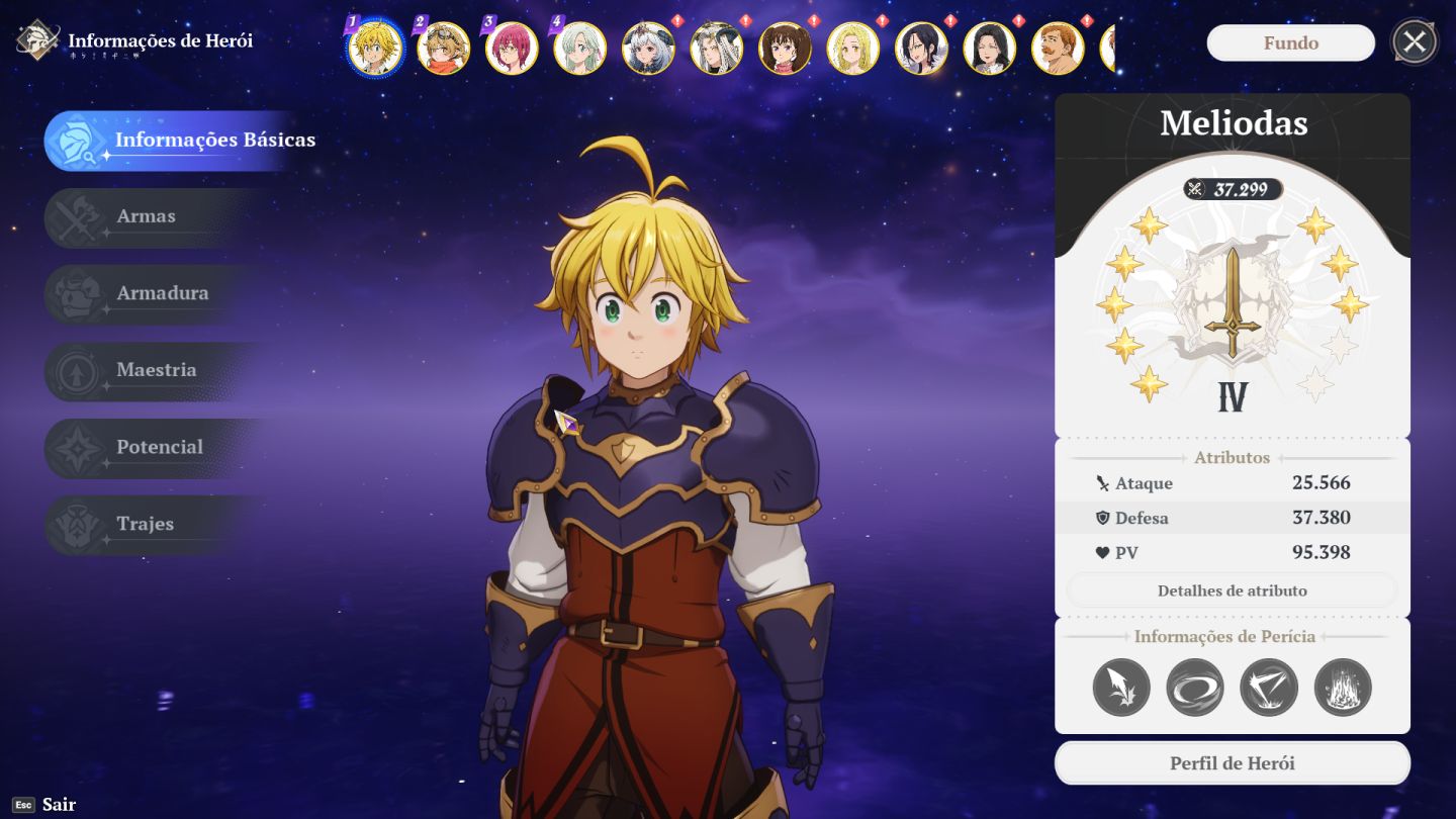 Conta Meliodas P8 + Muitos Recursos