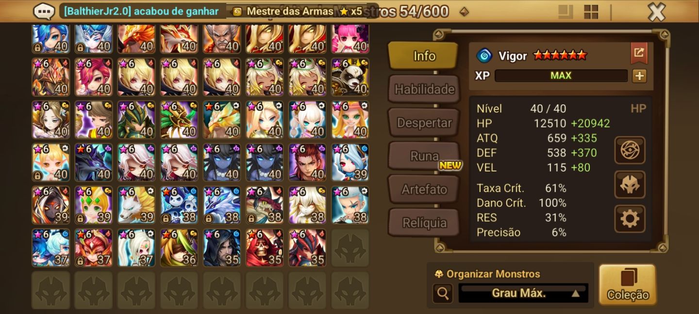 Conta Summoners Wars NAT 5 light Lora (menina oculta dem