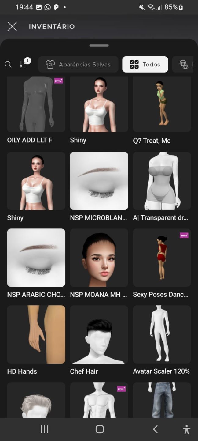 Conta IMVU Feminina | 626 Itens | Looks & Acessórios