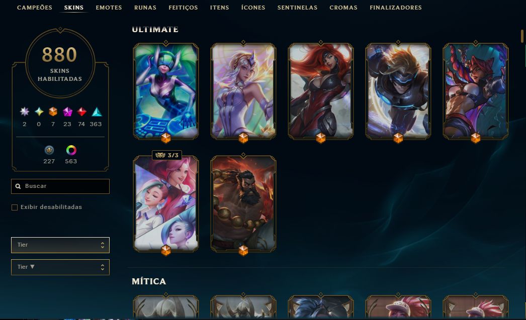 Conta Challenger Flex 1k pdl 880 Skins