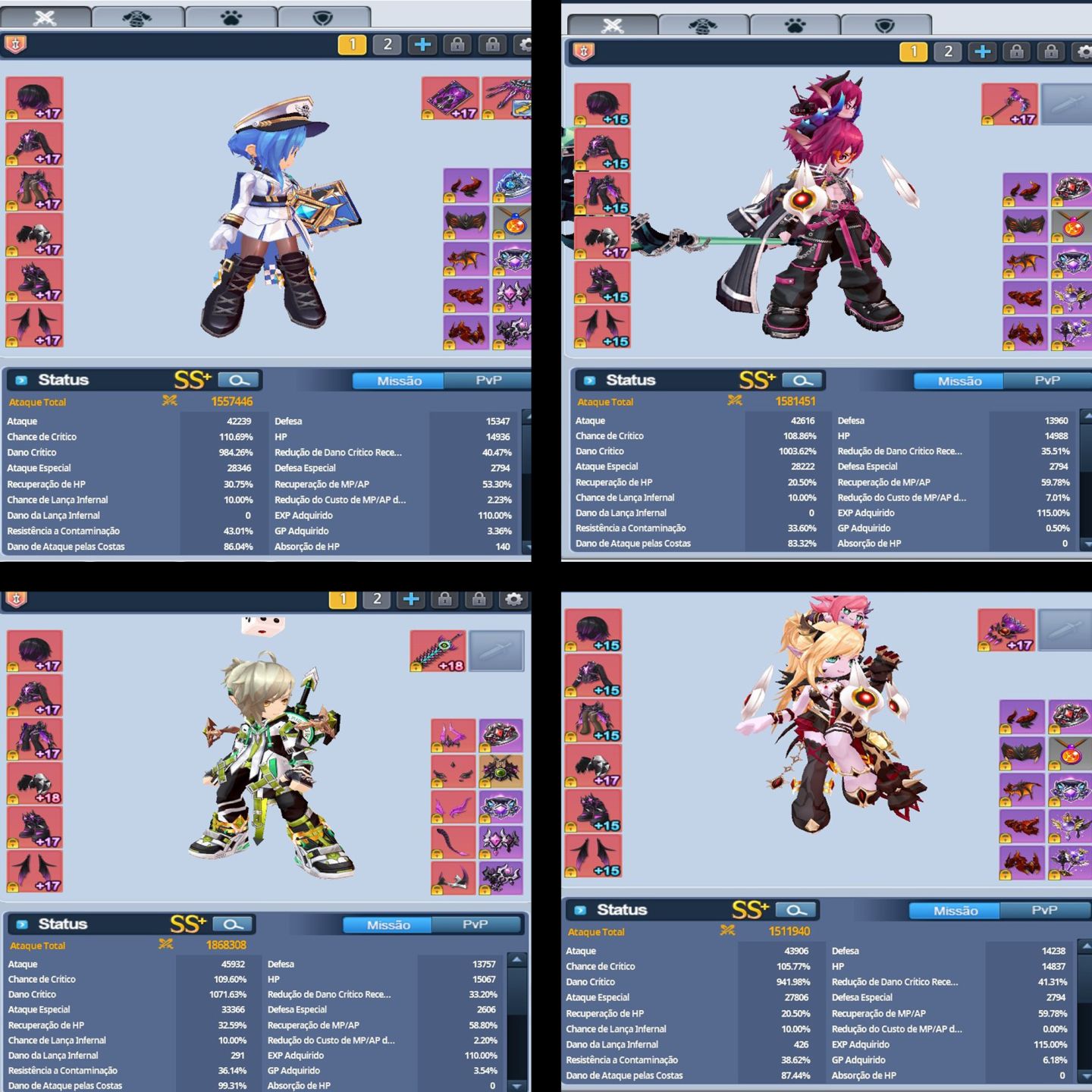 Conta EndCame GrandChase Classic C-Lvl 842 | 25 Chars Full 1.4KK+