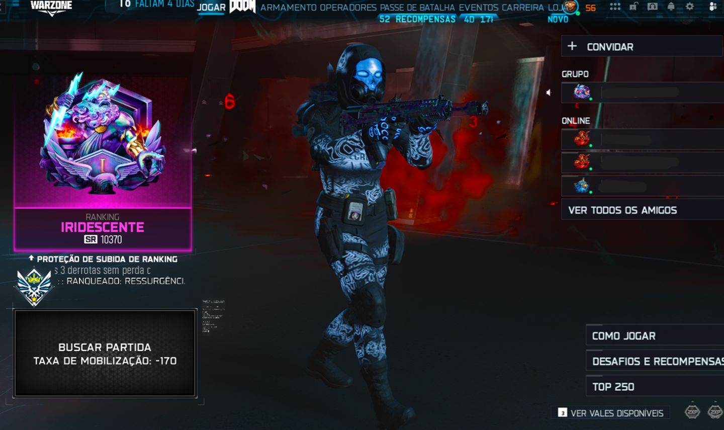 CONTA WARZONE IRIDESCENTE SEASON 6 + NUKE + PRESTIGIO MASTER LEVEL 73