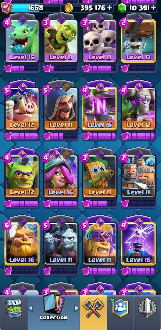Conta Clash Royale Nível 16 - 10000+ Gemas - 15 Evos e 8 Heróis - 122 cartas