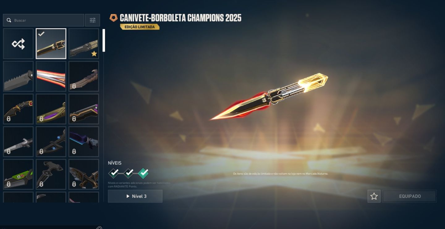 Conta valorant muitas skins de vandal + facas + champions 2025
