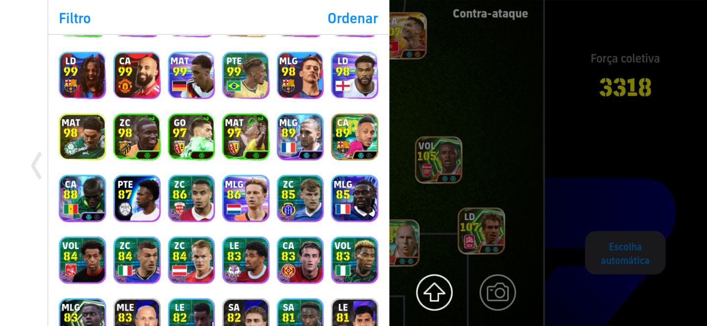 CONTA DE EFOOTBAL FULL, neymar,messi cr7 3336 de forca kvara ,bale e compania