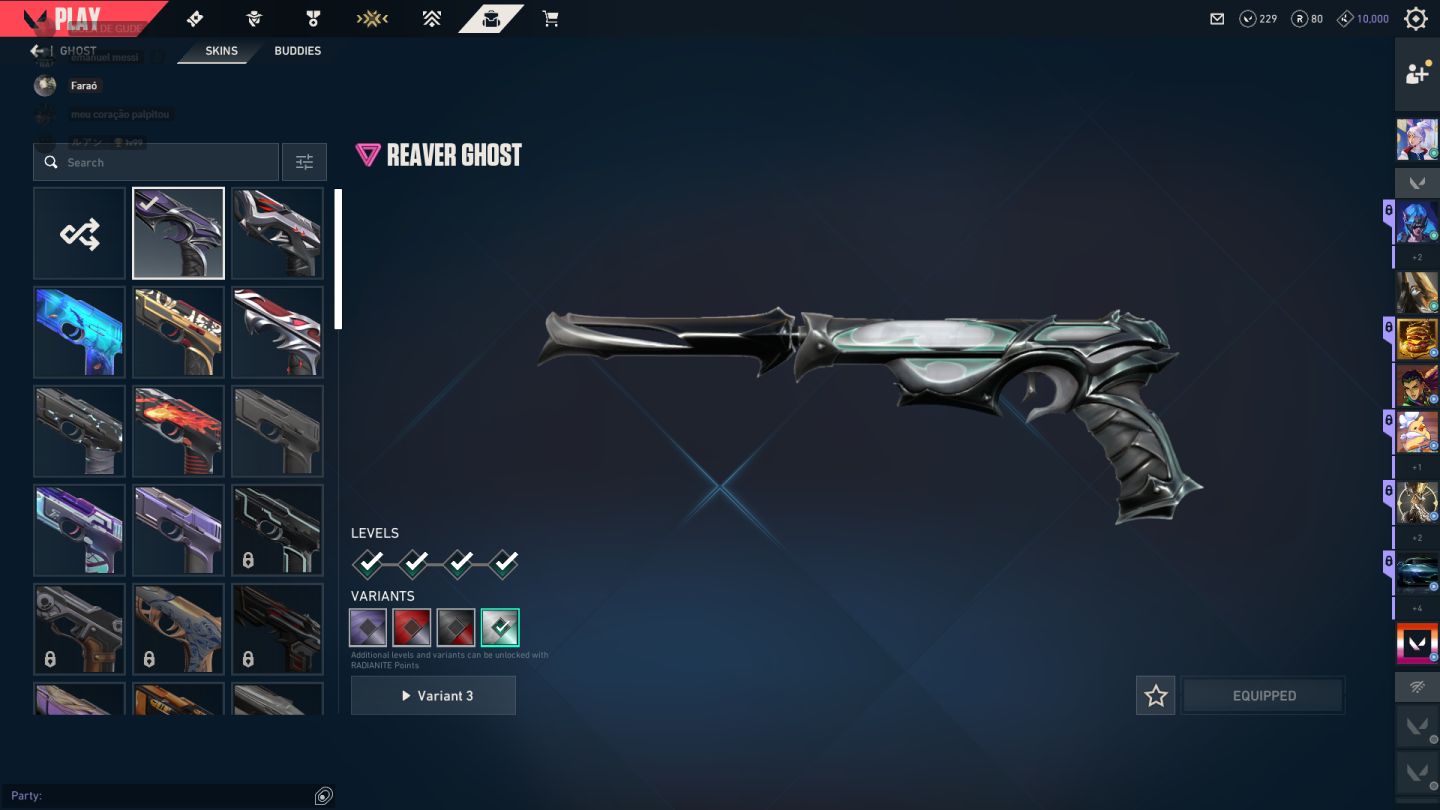 Conta de valorant cheia de skins