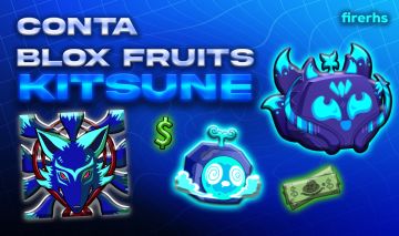 CONTAS Blox Fruits com KITSUNE, GOD HUMAN, BELI e V4 BARATAS! (LER ANUNCIO)