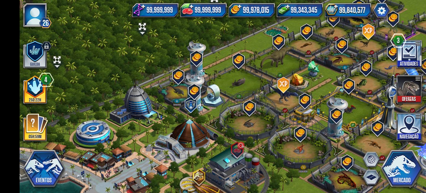 Serviços de UP De Conta Jurassic World The Game