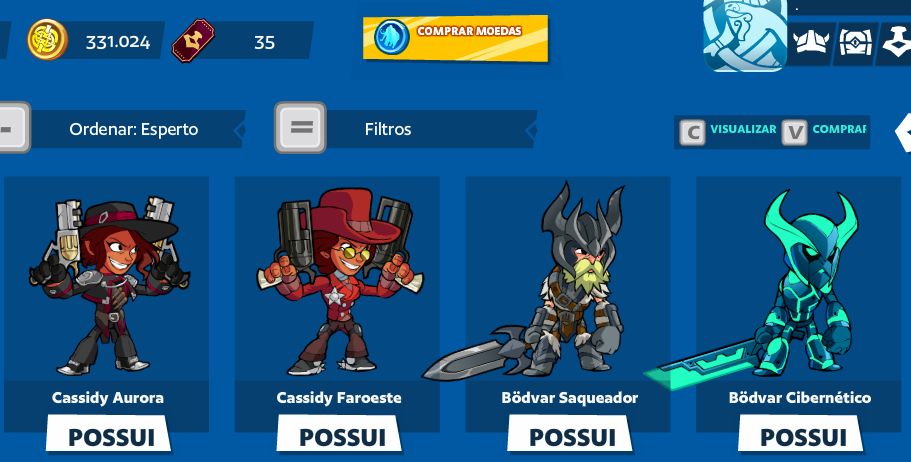 CONTA BRAWLHALLA COM 8 CROSSOVERS + SKINS + TODOS OS LEGENDS